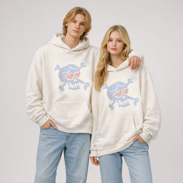PIXEL HEART SKULL HOODIE