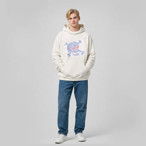 PIXEL HEART SKULL HOODIE