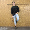PREMIUM COTTON FRONT SEAMED AND GROMMETS SWEATSHIRT