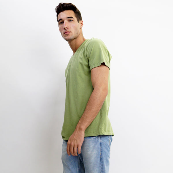 COTTON BASIC V NECK TEE