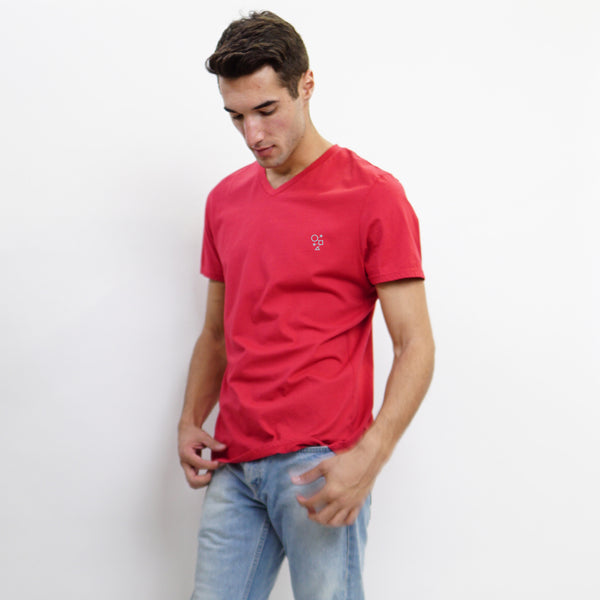 COTTON BASIC V NECK TEE