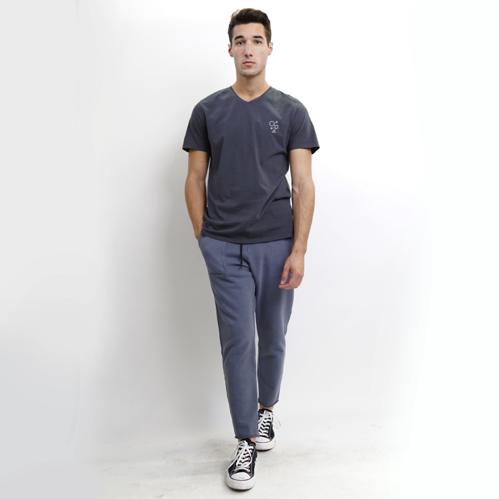 COTTON BASIC V NECK TEE