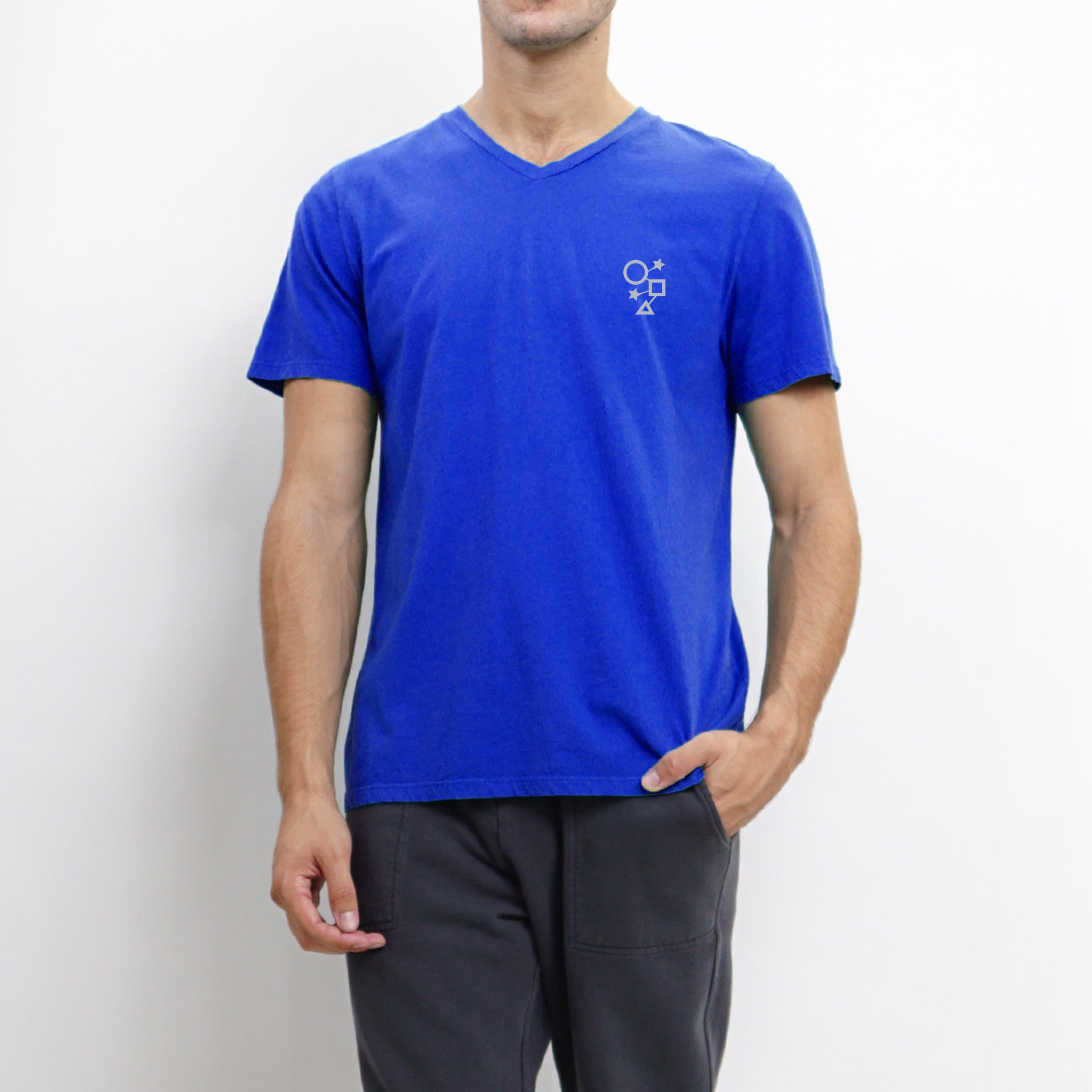COTTON BASIC V NECK TEE