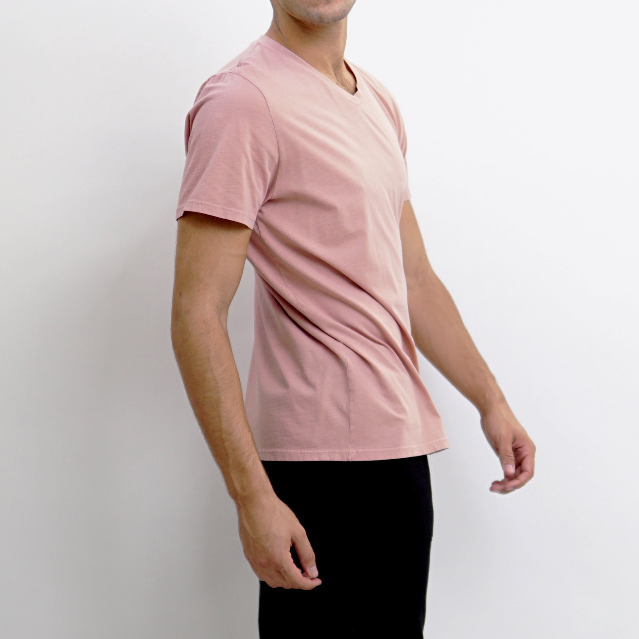 COTTON BASIC V NECK TEE