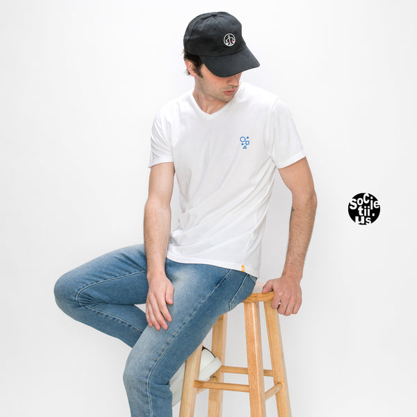 COTTON BASIC V NECK TEE