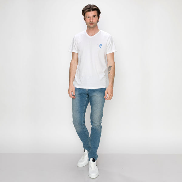 COTTON BASIC V NECK TEE